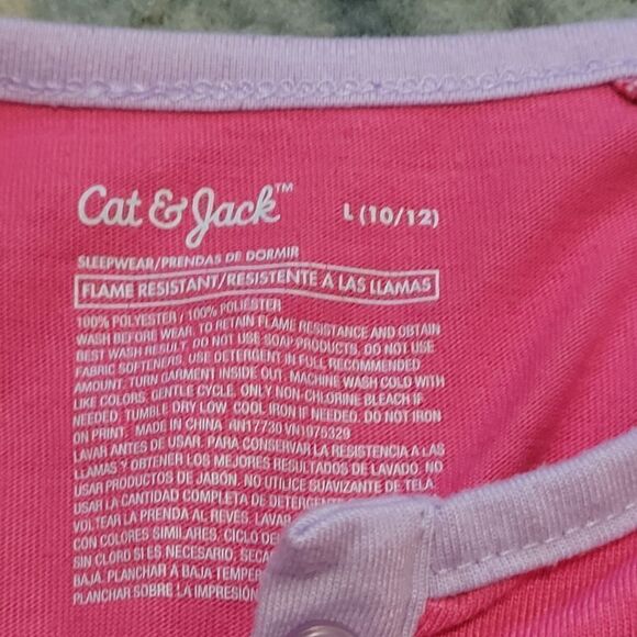 Pink colorblock long sleeve romper pj's - Picture 4 of 4